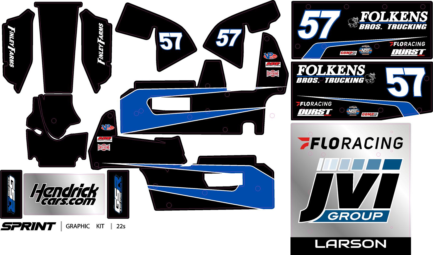 Kyle Larson 57 folkens losi sprint car wrap